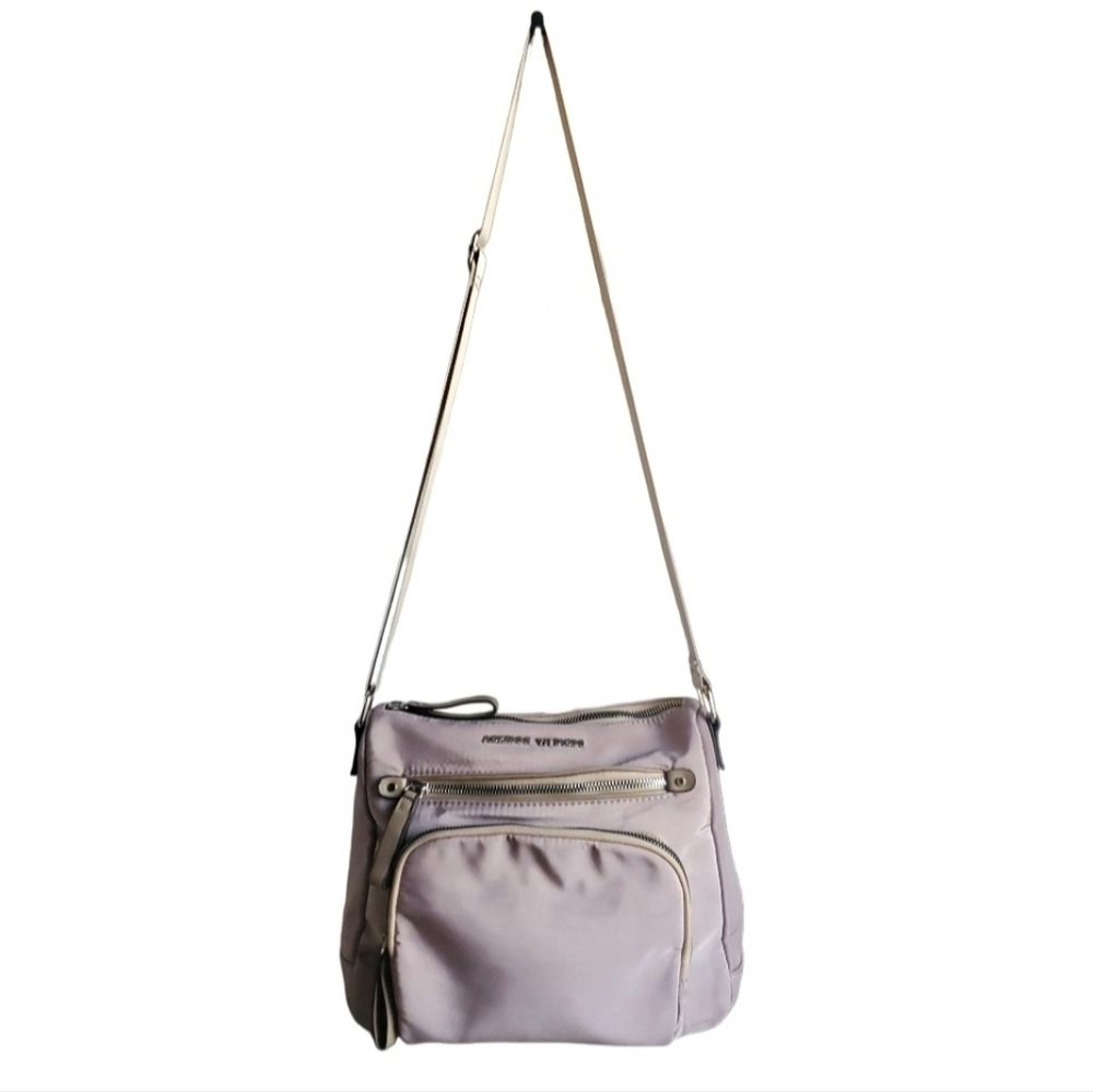 Adrienne Vittadini Lavender Crossbody Bag with Front Zip Pocket